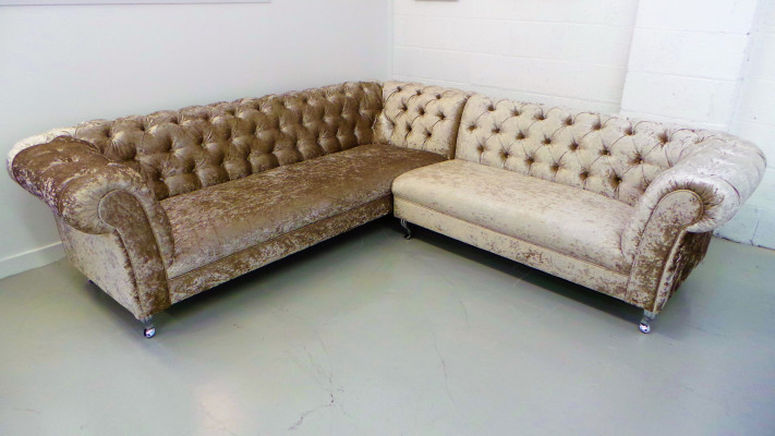 Canapé d'angle Chesterfield Chesterfield Revêtement Canapé Ensemble Neuf Canapé d'angle Canapé en Cuir Textile