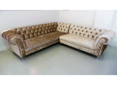 Canapé d'angle Chesterfield Chesterfield Revêtement Canapé Ensemble Neuf Canapé d'angle Canapé en Cuir Textile