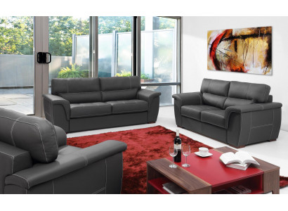 Canapé en cuir, siège rembourré, suite canapé 2+1+1, nouveaux canapés en cuir