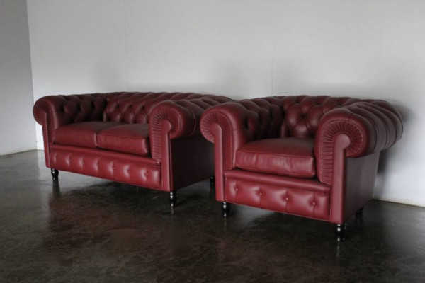 Chesterfield Sofa Upholstery 2+1 Seater Meubles Rembourrés Ensemble de canapés Canapés Sofas