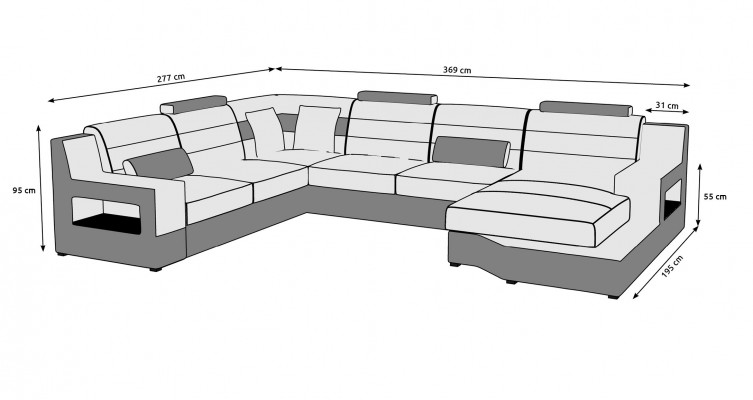 Paysage vivant Canapé d'angle Canapé Canapé Suite Rembourrage Canapé en cuir Canapé-lit Immédiatement