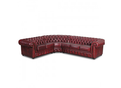 Canapé d'angle en cuir 100% - Canapé - Canapé rembourré - Ensemble d'angle - Chesterfield d'angle en cuir - Immédiatement