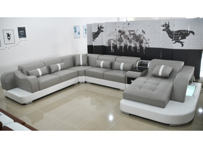 Canapé en cuir Design Moderne en cuir Canapé d'angle Canapé Tissu Rembourrage Salon paysager.