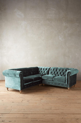 Canapé d'angle Chesterfield Canapé en cuir Canapé Tissu Tissu Coin Coin Rembourrage neuf