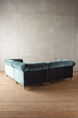 Canapé d'angle Chesterfield Canapé en cuir Canapé Tissu Tissu Coin Coin Rembourrage neuf