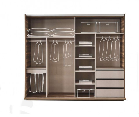Mobilier de chambre moderne Lit double Rembourrage Tables de chevet en bois Armoire