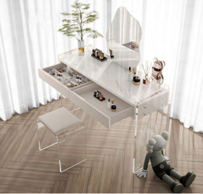 Table de maquillage White Stillvoler Design Chambre à coucher Tiroirs Meubles en bois