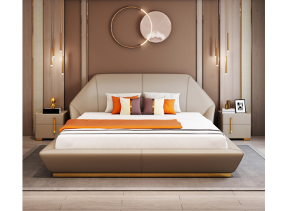 Lit double blanc moderne Chambre Lits Meubles Designer Cadre en bois