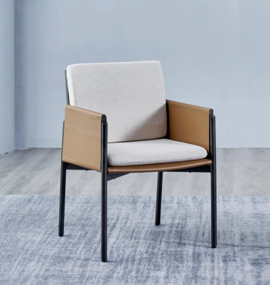 Blanc -Beige Fauteuil Accoudoir Chaises Design Meubles Rembourrés Meubles Modernes