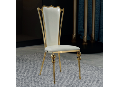 Meubles de salle à manger Designer Blanc - Siège doré Rembourrage de meubles Moderne Nouveau