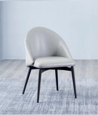 Salle à manger blanche Chaise de salle à manger en similicuir de luxe Siège individuel en bois Capitonné