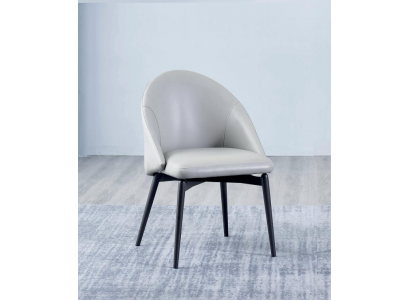 Salle à manger blanche Chaise de salle à manger en similicuir de luxe Siège individuel en bois Capitonné