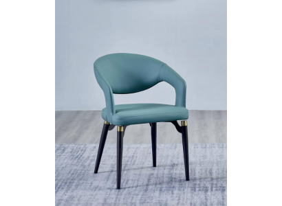 Chaise de salle à manger bleue de luxe pour une personne élégante en bois