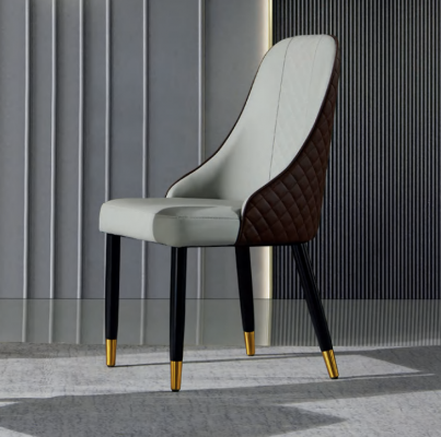Noir - Gris Chaise de salle à manger Mobilier de salle à manger luxueux Chaises en bois nouvelles