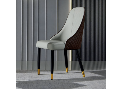 Noir - Gris Chaise de salle à manger Mobilier de salle à manger luxueux Chaises en bois nouvelles