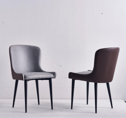 Chaise d'accoudoir grise Chaises de salle à manger design Chaise de cuisine en bois à un seul siège