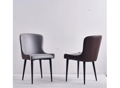 Chaise d'accoudoir grise Chaises de salle à manger design Chaise de cuisine en bois à un seul siège