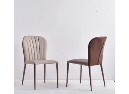 Chaise de salle à manger beige Mobilier de salle à manger Designer Chaises en similicuir neuves