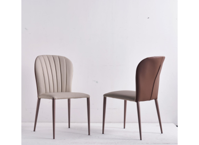 Chaise de salle à manger beige Mobilier de salle à manger Designer Chaises en similicuir neuves
