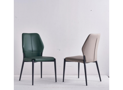 Chaise en cuir design vert moderne Chaises de salle à manger Mobilier de cuisine Nouveau