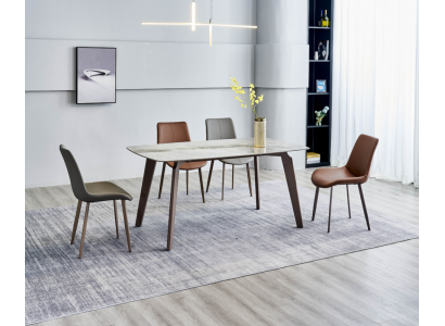 Table de cuisine design Mobilier de salle à manger moderne Table à manger 4 chaises Ensemble de 5 pièces