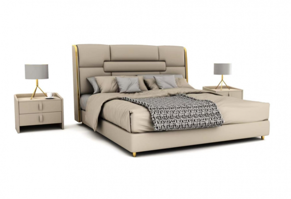 Chambre Mobilier Lit Designer Cadre en bois Lit double Lits modernes