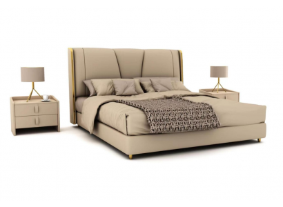 Concepteur de chambres Beige lit lits doubles lits LED lits en cuir