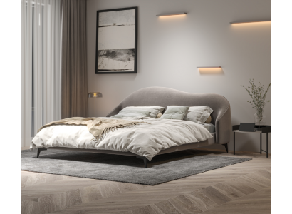 Textile gris Lit Chambre Lits Lits doubles de luxe Meubles élégants