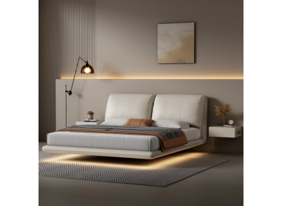 Murphy Bed Chambre Designer avec Cadre en Bois Mobilier Lit Double