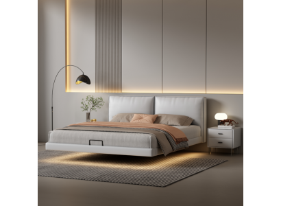 Mur lit mural blanc designer cadre de lit en bois lit double