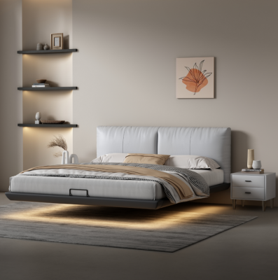 Chambre blanche Lit Designer Lits de luxe Lits en cuir Lits doubles neufs
