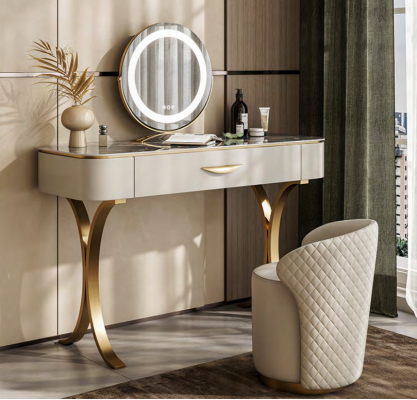 Coiffeuse beige coiffeuse design coiffeuse avec tiroirs