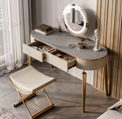 Table cosmétique beige Designer Meubles de chambre Noble Coiffeuse