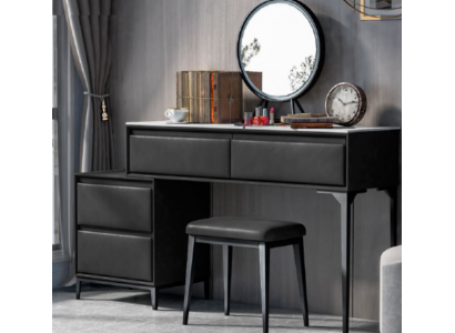 Coiffeuse de chambre coiffeuse noire et chaise tiroir