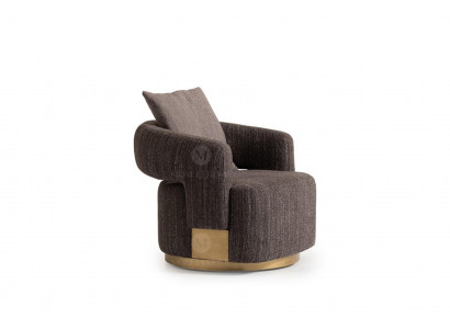 Fauteuil une place gris en bois pour salon, fauteuil TV, fauteuil de détente