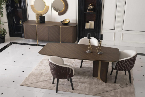 Ensemble de salle à manger Salle à manger Table de salle à manger Chaises 10 pièces Bois marron Buffet