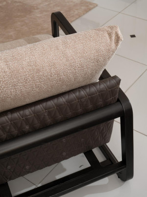 Complétez le salon Canapé Tables basses ensemble de 6 pièces Canapé en tissu Beige Bois Moderne