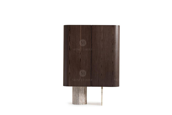 Salle de séjour Complète et Fauteuil Tables d'appoint 4pcs Tissu Marron Bois Bar