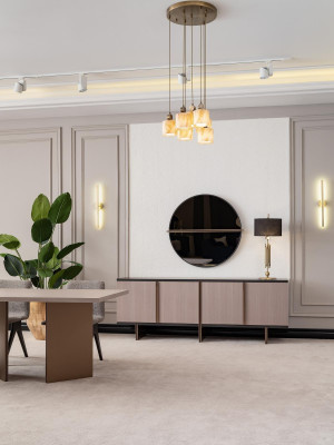 Salle à manger Ensemble de salle à manger Mobilier de salle à manger Table à manger Coin repas 9 pièces Bois Beige
