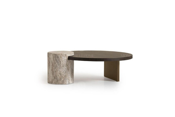 Suite Salon Canapé trois places Tables basses Canapé en tissu 4 pièces Beige Bois