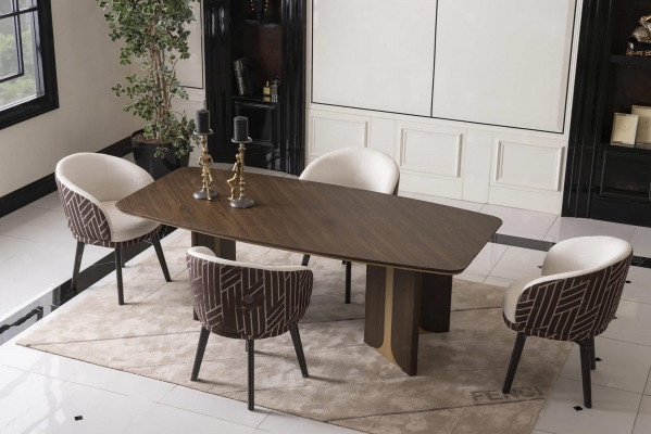 Ensemble de salle à manger Salle à manger Table de salle à manger Chaises Ensemble 7 pièces Bois marron Groupe