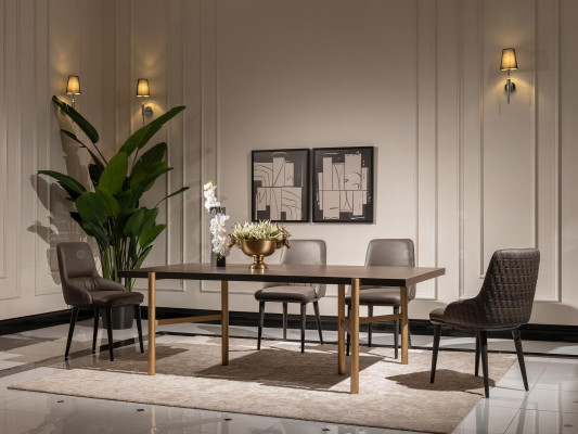 Ensemble de salle à manger dînette Salle à manger Ensemble de table à manger 7 pièces Chaises Marron Mobilier de salle à manger.