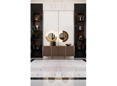 Suite Buffet avec miroir Commode ensemble de meubles en bois brun pour salle à manger