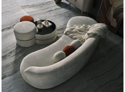 Groupe de canapé rembourré trois places avec pouf, canapé 3 places en tissu, canapé 4 pièces blanc.