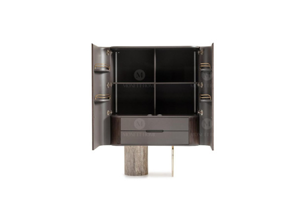 Armoire de bar Armoire en bois Armoire en bois Bar en bois Brun Design de boissons Bouteilles