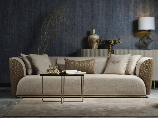 Ensemble de canapé trois places canapé en tissu fauteuil canapé beige canapé rembourré ensemble de canapés