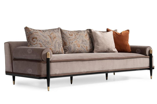 Canape 3 places Canape en tissu 3 places Gris Canape rembourre de luxe en tissu