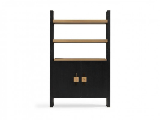 Armoire avec étagères armoire en bois armoire bois noir Design Or nouveau