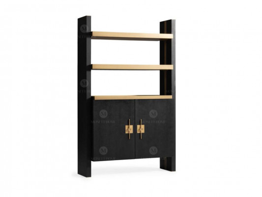 Armoire avec étagères armoire en bois armoire bois noir Design Or nouveau