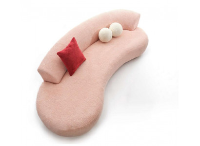 Canapé Trois Places Canapé en Tissu Canapé 3 Places Canapé Rembourré Moderne Rose